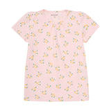 Minymo Set – T-Shirt & Shorts in Rosenquarz mit Zitronendruck
